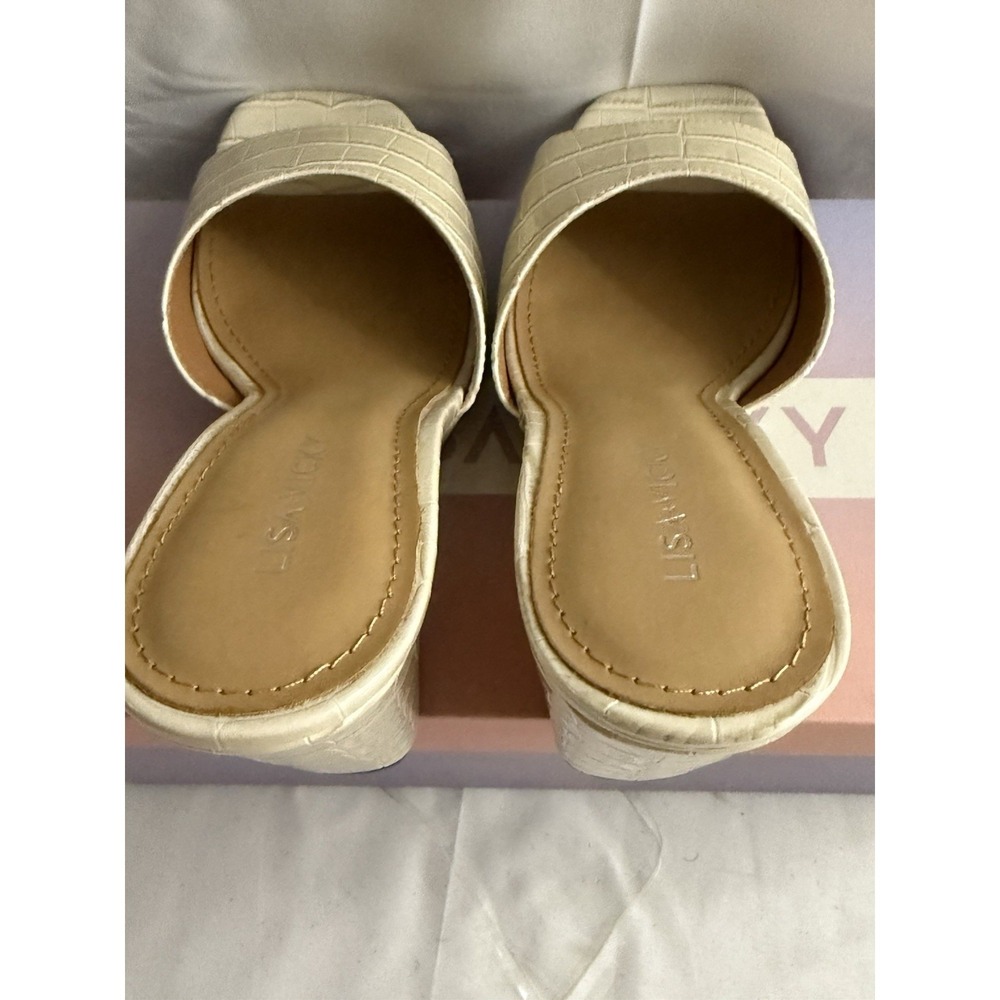 Lisa Vicky Adore-V Croco Wedge Sandals Womens 8.5 M Cream Corcodile Croco - Picture 7 of 16